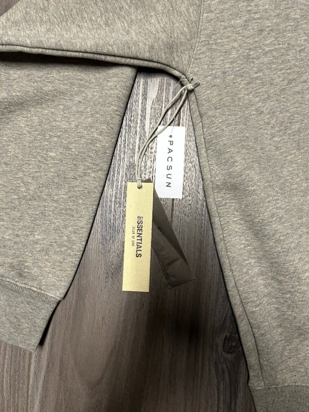 Essentials Fear of God Dark Oatmeal Hoodie Brand New - Picture 6 of 6